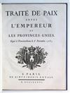 TREATY OF FONTAINEBLEAU.  Traité de Paix entre lEmpereur et les Provinces-Unies.  1786